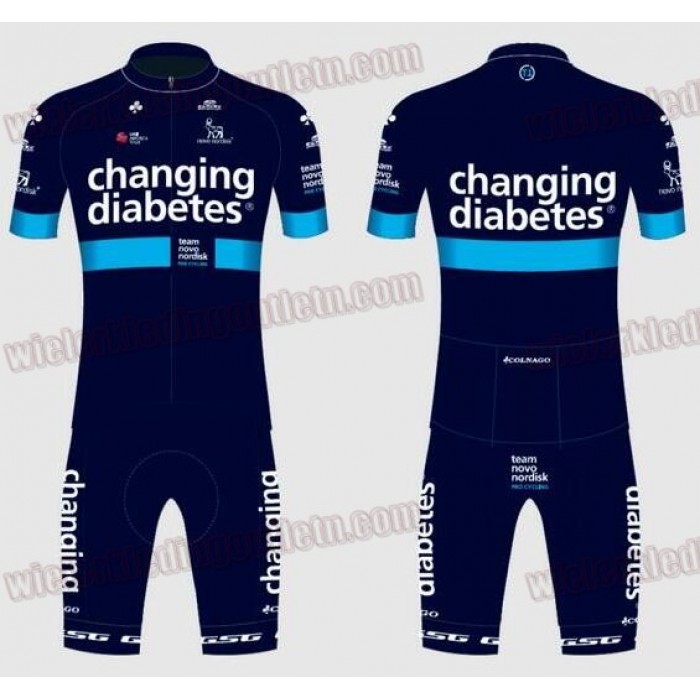 Novo Nordisk 2018 Radbekleidung Satz Trikot Kurzarm+Trägerhosen Sets Grün