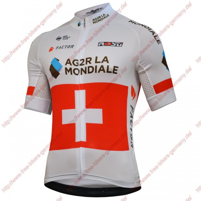 Radsport Team Ag2r La Mondiale 2018 Swiss Champion Trikot Kurzarm