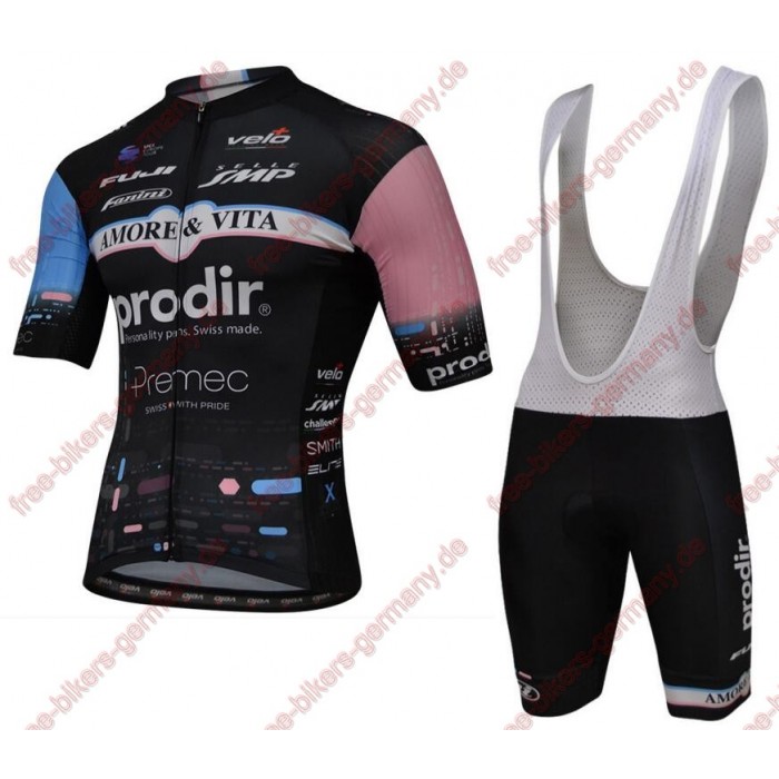 Radsport Amore e Vita-Prodir 2018 Radbekleidung Satz Trikot Kurzarm+Trägerhosen Set