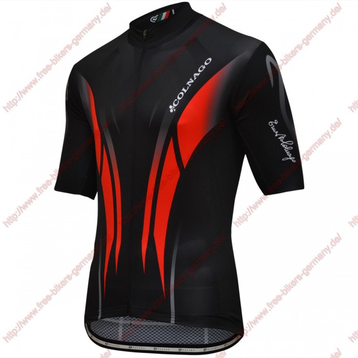 Radsport Colnago Master Pissei schwarz Rot Trikot Kurzarm