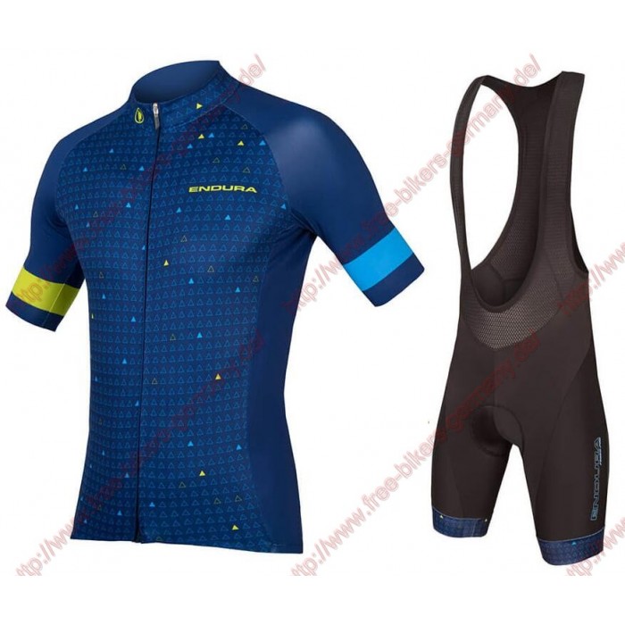 Radsport ENDURA Graphics Triangulate Radbekleidung Satz Trikot Kurzarm+Trägerhosen Set