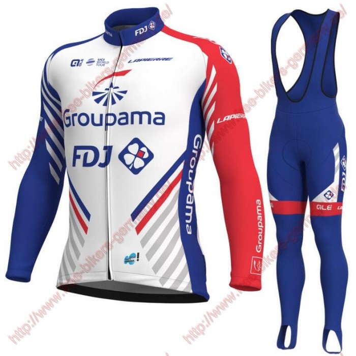 Radsport Groupama Fdj 2018 Pro Fahrradbekleidung Trikot Langarm+Lang Trägerhose