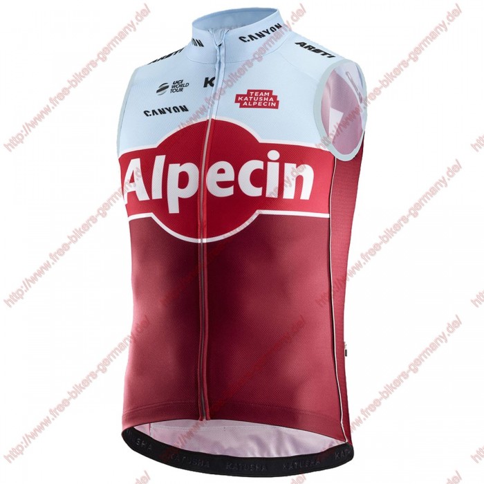 Radsport Katusha Alpecin 2018 Windstopper ärmelloses Trikot Kurz