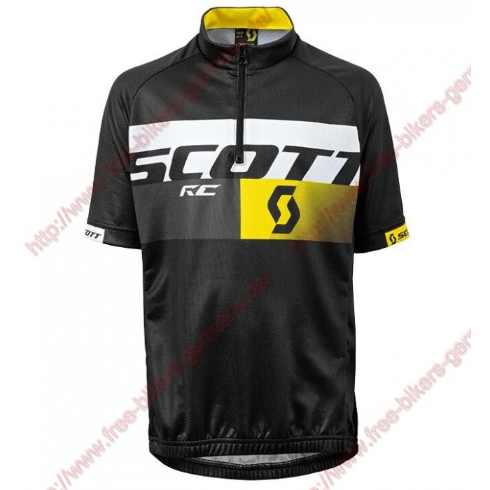 Radsport Scott RC schwarz Kinder Trikot Kurzarm