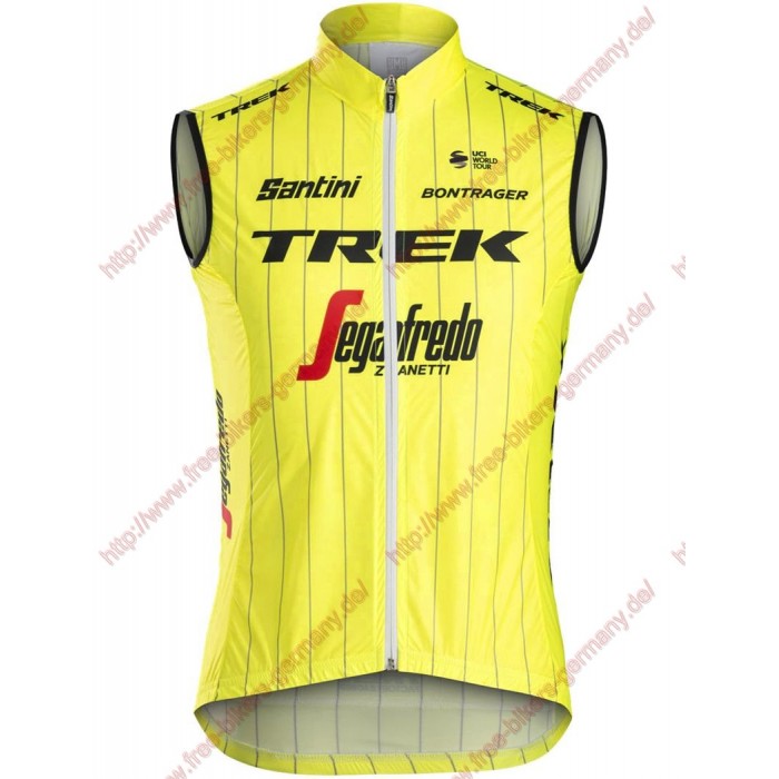 Radsport TREK-SEGAFREDO 2018 fluo gelb Windstopper ärmelloses Trikot Kurz