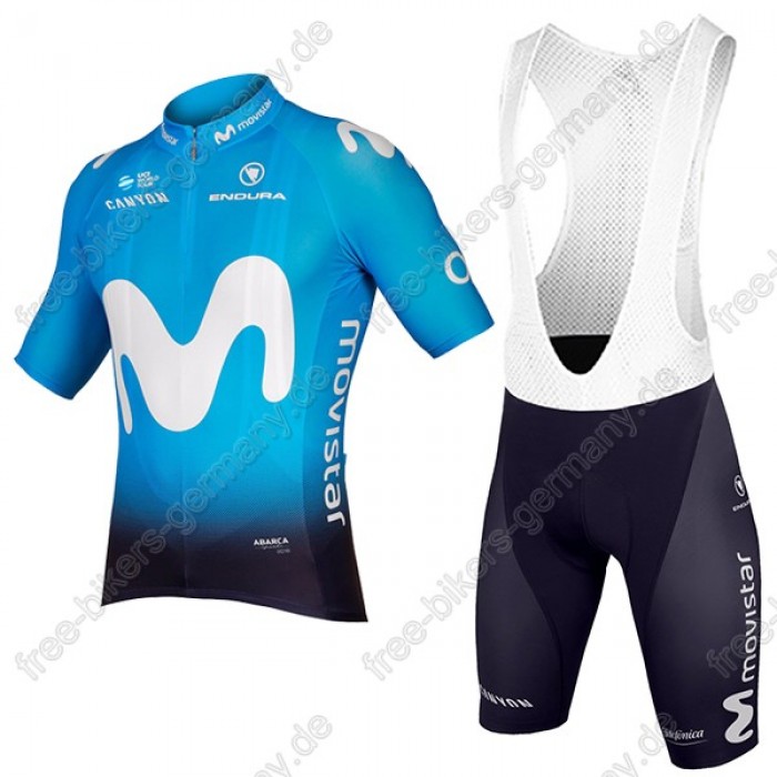 Movistar Team Radbekleidung Satz Trikot Kurzarm+Trägerhosen Sets 2018