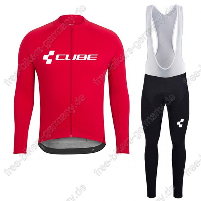 Profiteam 2018 Cube rot Fahrradbekleidung Trikot Langarm+Lang Trägerhose