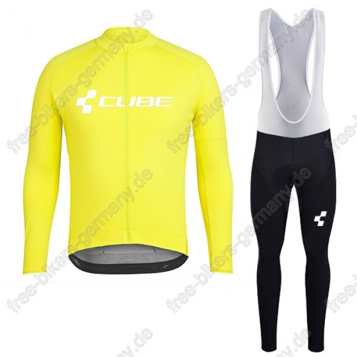 Profiteam 2018 Cube gelb Fahrradbekleidung Trikot Langarm+Lang Trägerhose