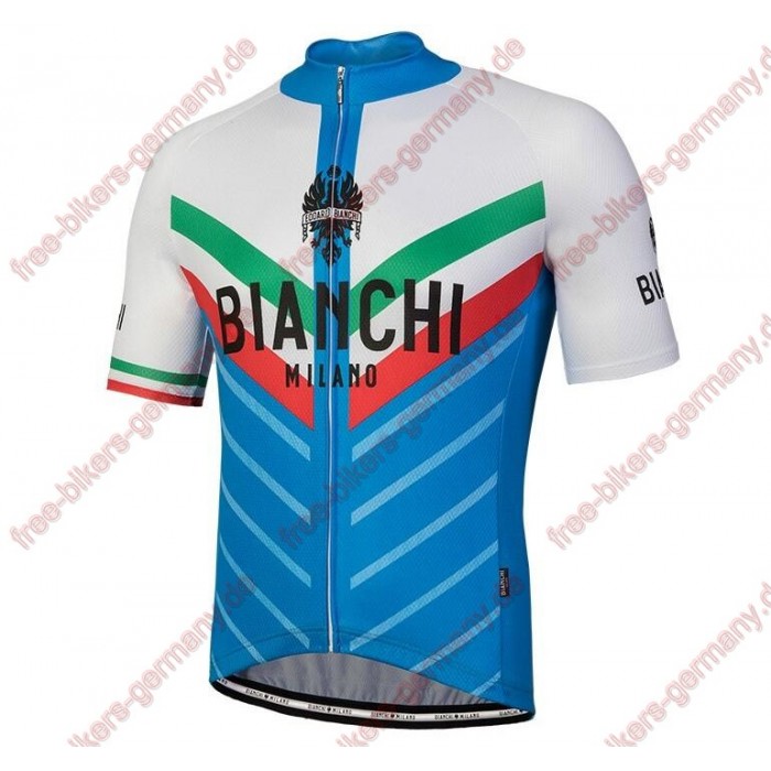 Profiteam 2018 Bianchi Milano Tiera Blau Weiß Trikot Kurzarm 13582XF