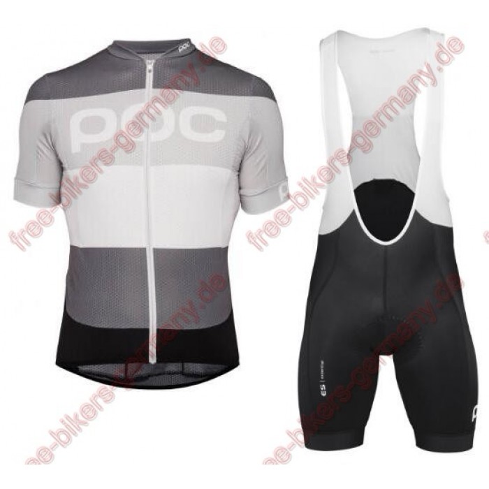 Profiteam 2018 POC Essential steel multi grey Radbekleidung Satz Trikot Kurzarm+Trägerhosen Sets 53856JP