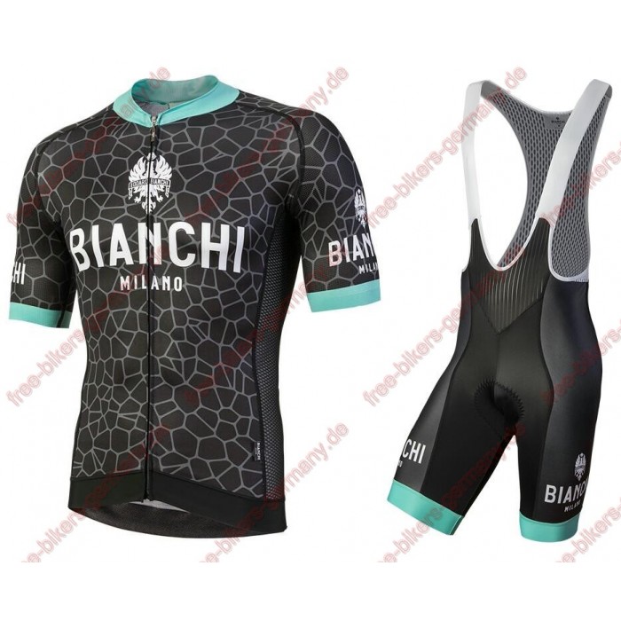 Profiteam 2018 Bianchi Milano Venteno Radbekleidung Satz Trikot Kurzarm+Trägerhosen Sets 57336PR