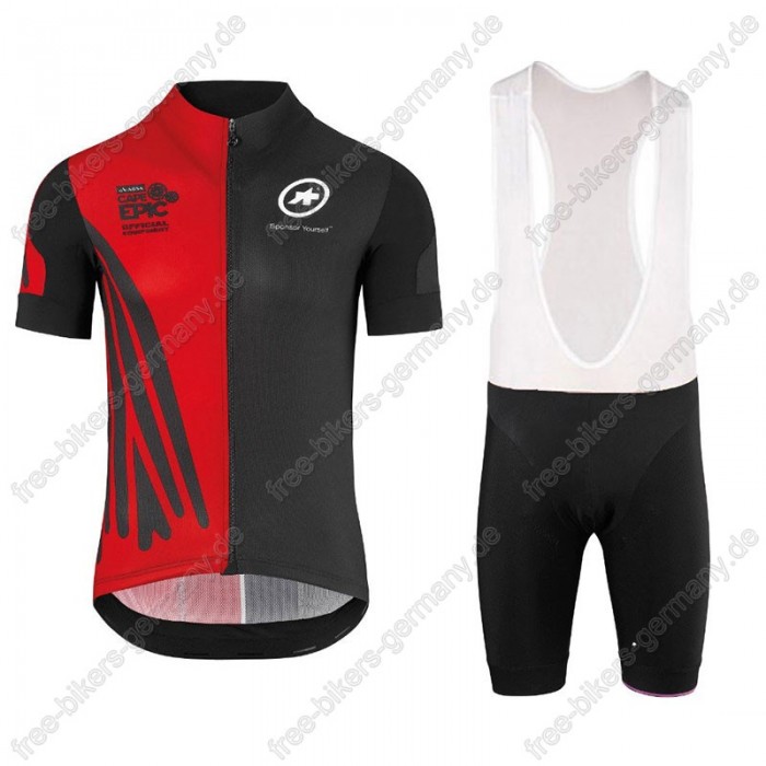 Assos SS.Capeepicx Radbekleidung Satz Trikot Kurzarm+Trägerhosen Set schwarz rot 2018