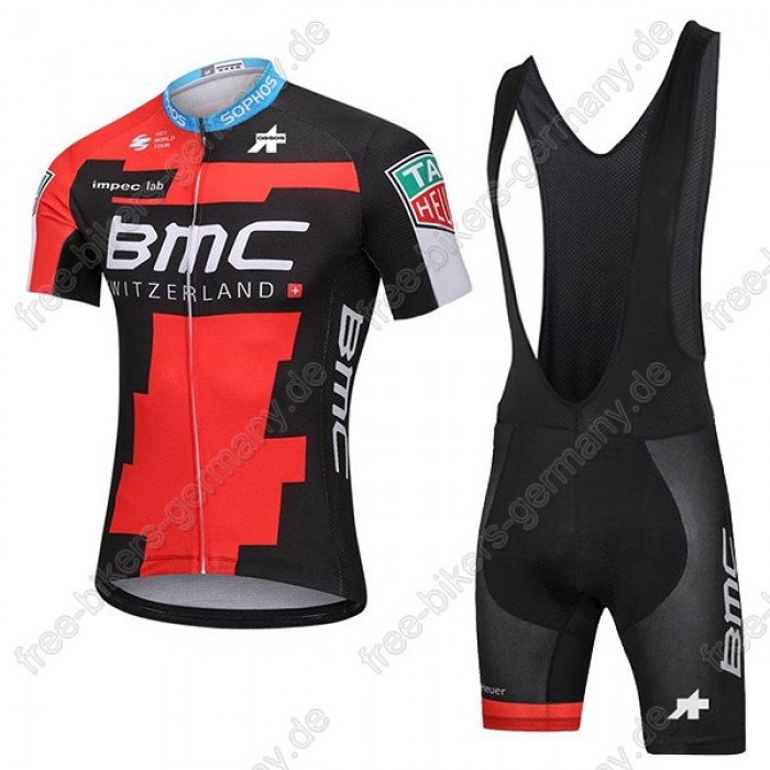 BMC Radbekleidung Satz Trikot Kurzarm+Trägerhosen Set schwarz 2018