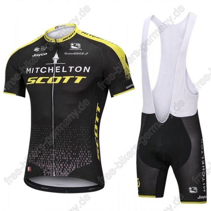 Mitchelton Scott Radbekleidung Satz Trikot Kurzarm+Trägerhosen Set 2018