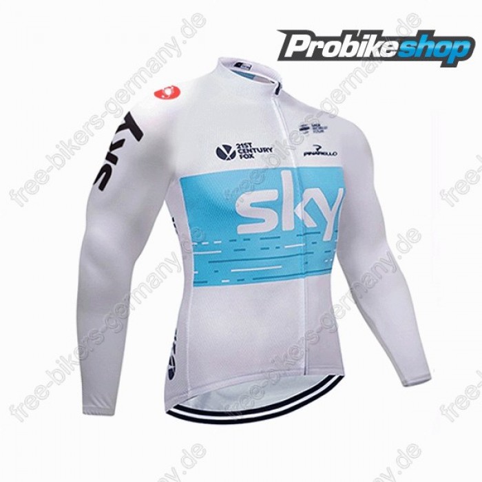 Sky Weiß blau Trikot Langarm 2018