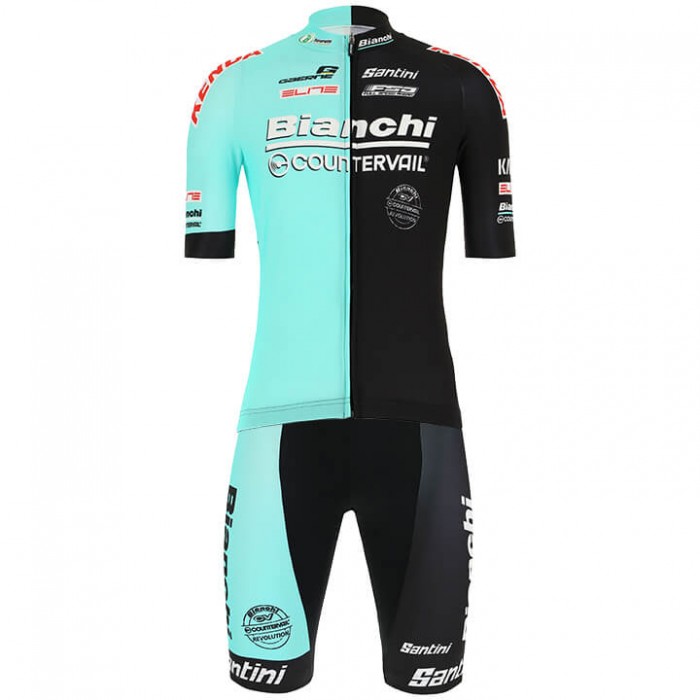 Fahrradbekleidung Radsport 2020 Bianchi Countervail Radbekleidung Satz Trikot Kurzarm+Fahrradhose Set Outlet