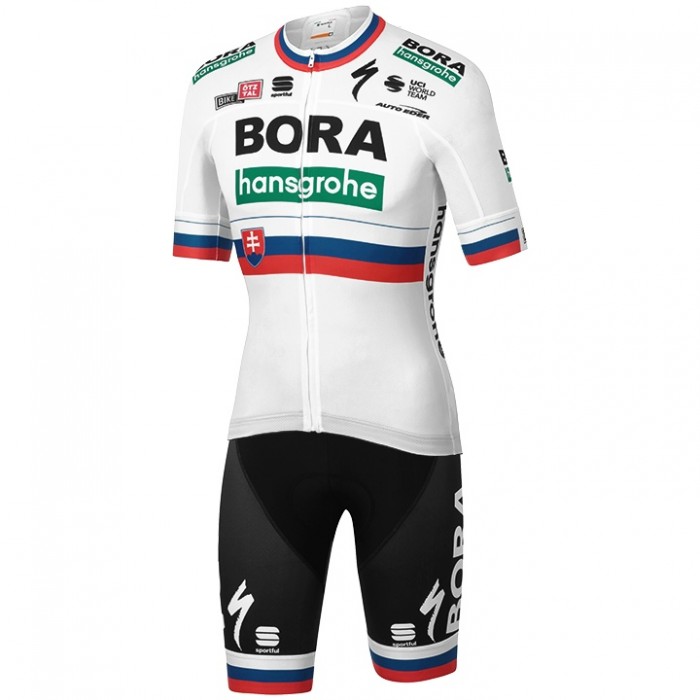 Fahrradbekleidung Radsport 2020 BORA-hansgrohe Slovakian Champion Radbekleidung Satz Trikot Kurzarm+Fahrradhose Set Outlet