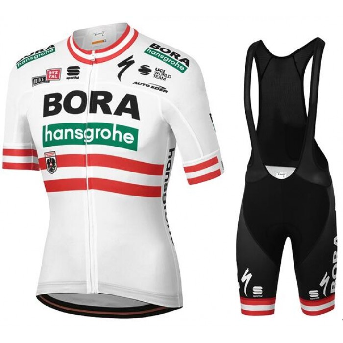 Fahrradbekleidung Radsport 2020 BORA-hansgrohe Campione austriaco Radbekleidung Satz Trikot Kurzarm+Trägerhosen Set Outlet