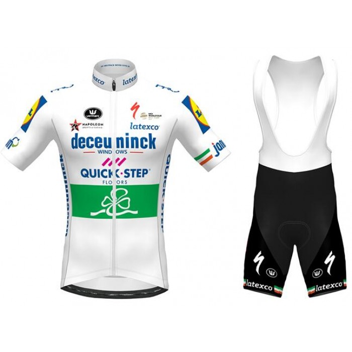 Fahrradbekleidung Radsport 2020 DECEUNINCK QUICK-STEP Irish Champion Radbekleidung Satz Trikot Kurzarm+Trägerhosen Set Outlet