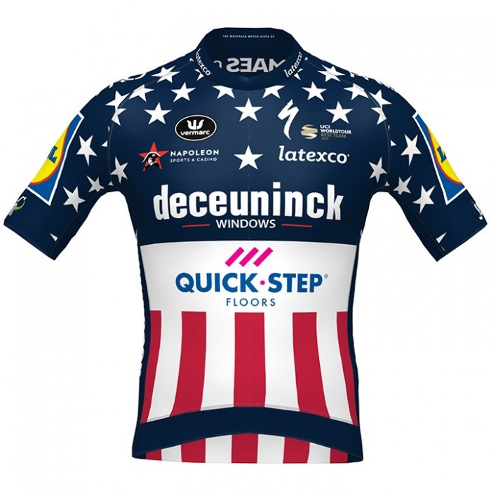 Fahrradbekleidung Radsport 2020 DECEUNINCK QUICK-STEP USA Zeitfahrmeister Trikot Kurzarm Outlet