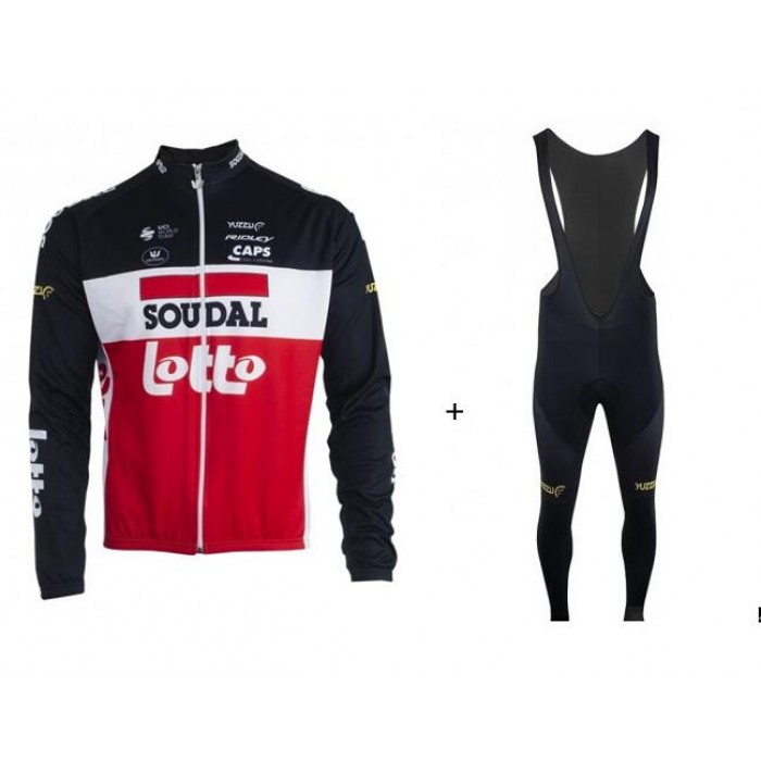 Fahrradbekleidung Radsport 2020 LOTTO SOUDAL Trikot Langarm+ Trägerhosen Set