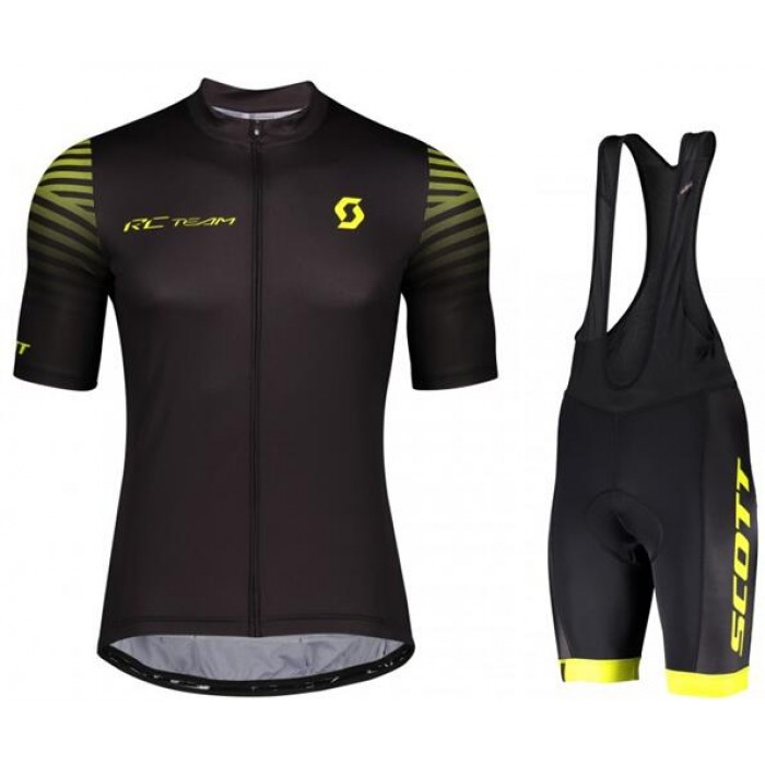 Fahrradbekleidung Radsport 2020 SCOTT RC TEAM 10 Radbekleidung Satz Trikot Kurzarm+Trägerhosen Set Outlet schwarz