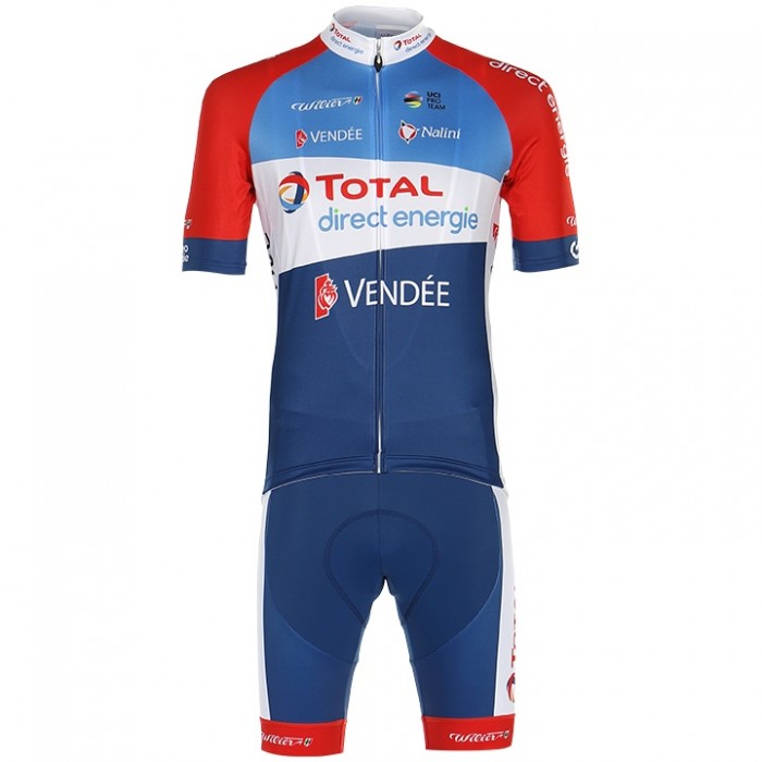 Fahrradbekleidung Radsport 2020 Team Total Direct Energie Radbekleidung Satz Trikot Kurzarm+Fahrradhose Set Outlet