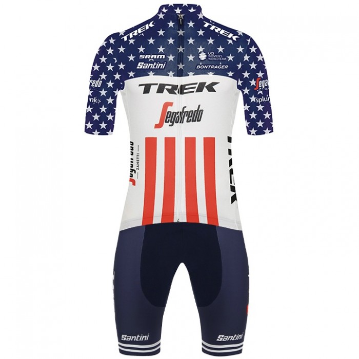 Fahrradbekleidung Radsport 2020 TREK-SEGAFREDO Amerikanischer Meister Radbekleidung Satz Trikot Kurzarm+Fahrradhose Set Outlet