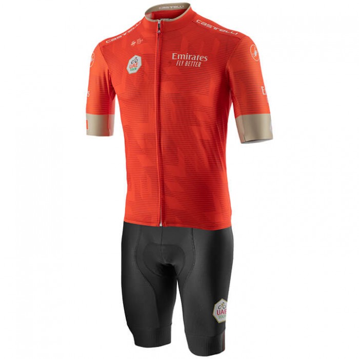 Fahrradbekleidung Radsport 2020 UAE Tour Radbekleidung Satz Trikot Kurzarm+Fahrradhose Set Outlet Orange