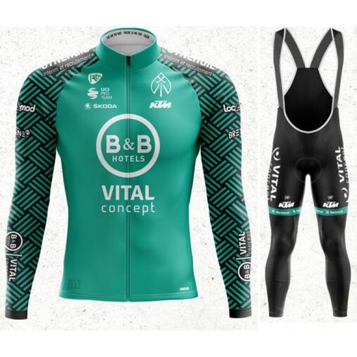 Fahrradbekleidung Radsport 2020 VITAL CONCEPT Trikot Langarm+ Trägerhosen Set