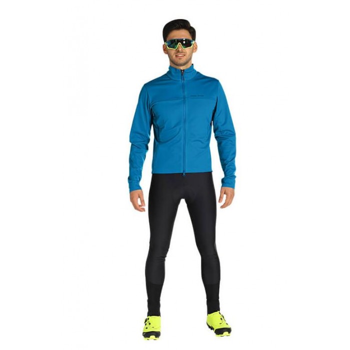 Fahrradbekleidung Radsport 2020 PEARL IZUMI Interval AmFib Set Radbekleidung Trikot Langarm+ Trägerhosen Blau 36LTD