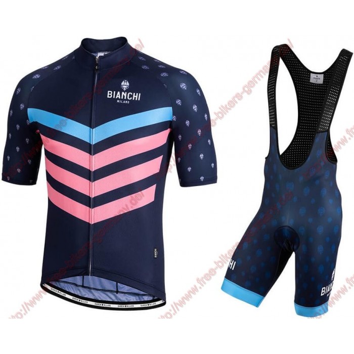 Profiteams BIANCHI MILANO Nicandro Blue Radbekleidung Satz Trikot Kurzarm+Trägerhosen Set Outlet