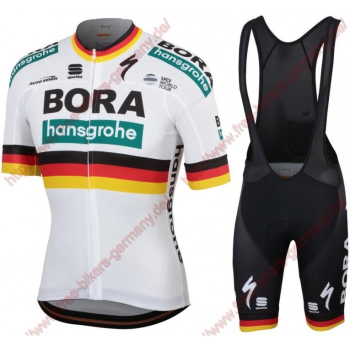 Profiteams Bora Hansgrohe 2019 German champion Radbekleidung Satz Trikot Kurzarm+Trägerhosen Set Outlet