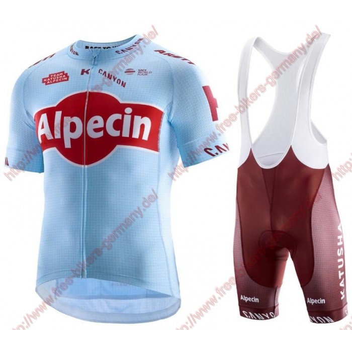 Profiteams TEAM KATUSHA ALPECIN 2019 Radbekleidung Satz Trikot Kurzarm+Trägerhosen Set Outlet