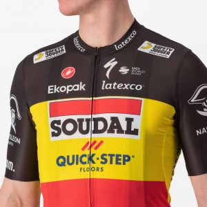 Soudal Quick-Step belgischer Meister 2023 Competizione Radtrikot kurzarm-Radsport-Profi-Team