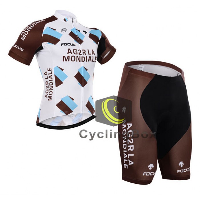 2015 Ag2r La Mondiale Radbekleidung Radtrikot Kurzarm und Fahrradhosen Kurz LEGV938