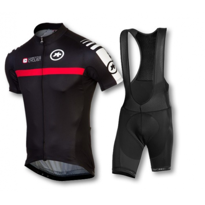 2015 ASSOS Fahrradbekleidung Satz Fahrradtrikot Kurzarm Trikot und Kurz Trägerhose JIGU910