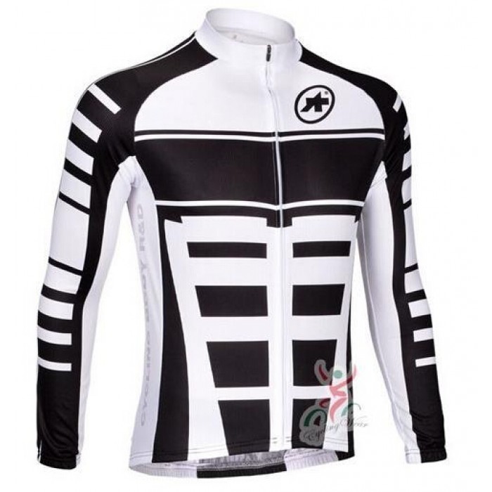 2015 ASSOS Weiß schwarz Fahrradtrikot Langarm MRDH408