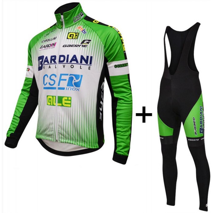 2015 Bardiani Csf Fahrradbekleidung Radtrikot Satz Langarm und Lange Trägerhose AKUM485