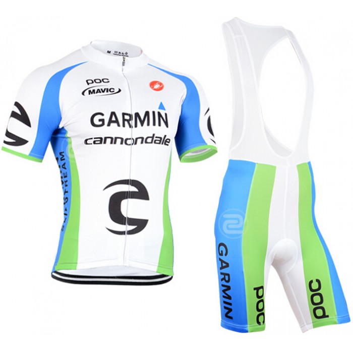 2015 Garmin Cannondale Fahrradbekleidung Satz Fahrradtrikot Kurzarm Trikot und Kurz Trägerhose DGVU269