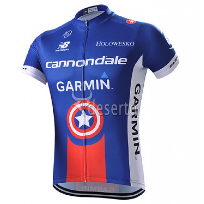 2015 Garmin Cannondale Radtrikot Kurzarm Blau NWSJ319