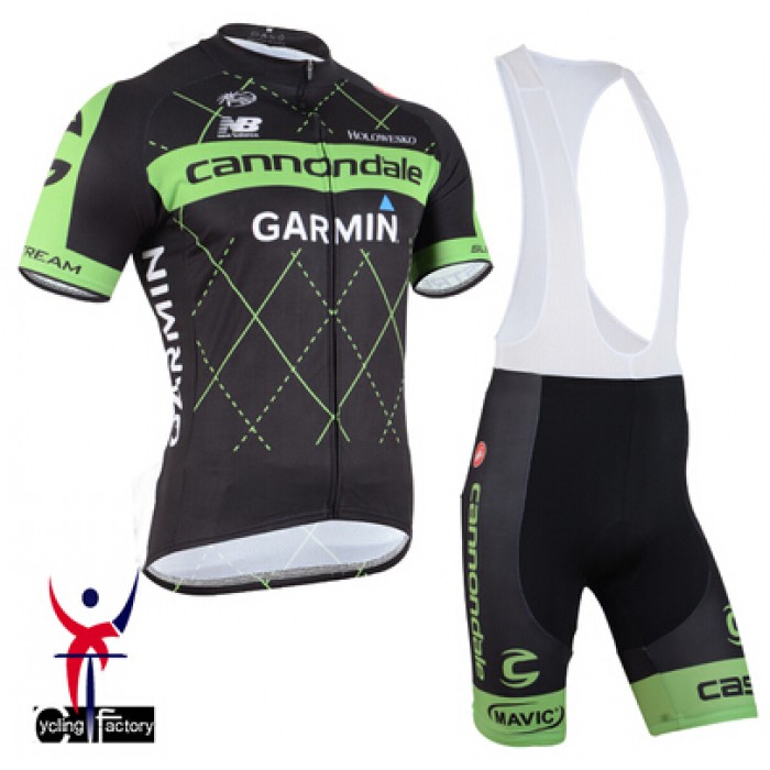 2015 Cannondale Garmin Radtrikot Kurzarm schwarz und Kurz Trägerhose RIXZ618