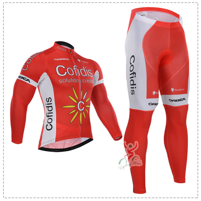 2015 Cofidis Fahrradbekleidung Radtrikot Satz Langarm und Lange Fahrradhose CCDE118