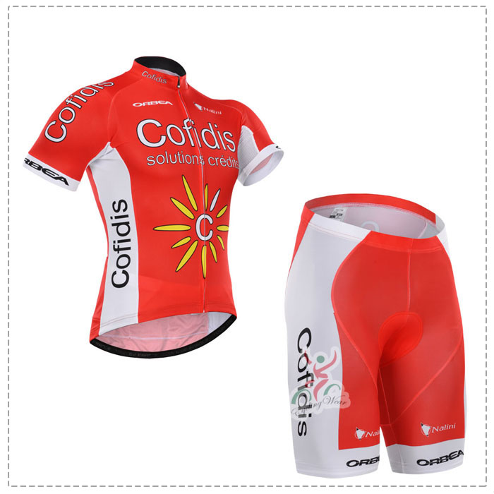 2015 Cofidis Radbekleidung Radtrikot Kurzarm und Fahrradhosen Kurz WKKP970