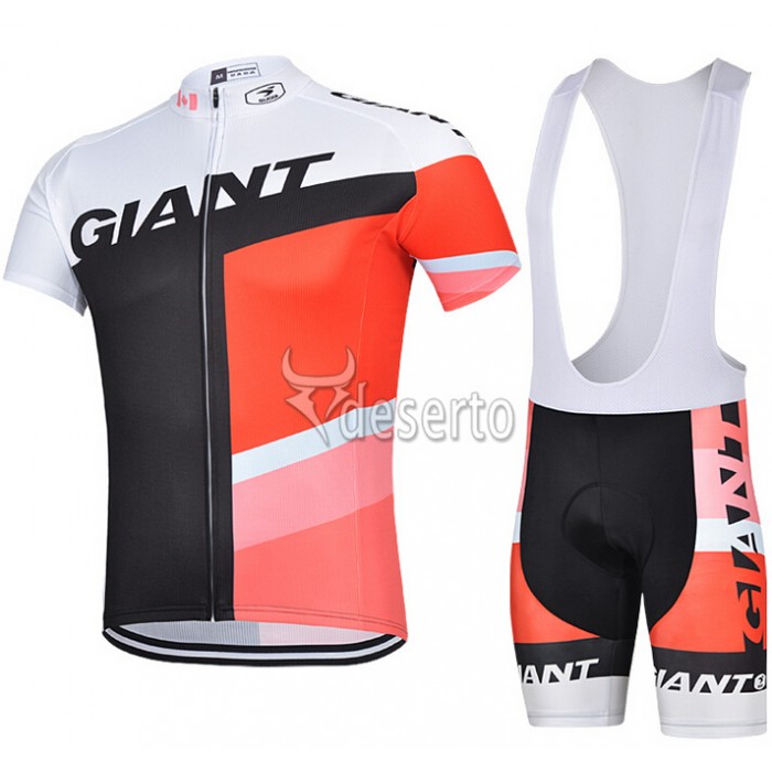 2015 Giant Fahrradbekleidung Satz Fahrradtrikot Kurzarm Trikot und Kurz Trägerhose schwarz Rote GKRZ588