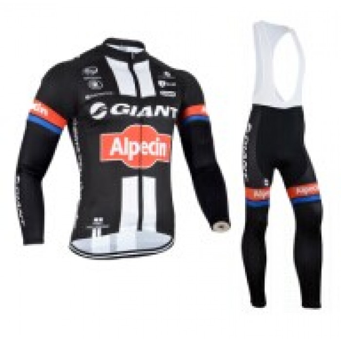 2015 Giant Alpecin Fahrradbekleidung Radtrikot Satz Langarm und Lange Trägerhose NACH314