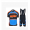 2015 KTM Proteam Blau Schwarz Fahrradbekleidung Satz Fahrradtrikot Kurzarm Trikot und Kurz Trägerhose DJNE438