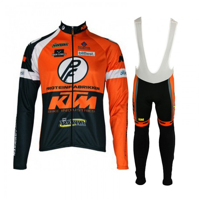 2015 ktm latr Fahrradbekleidung Radtrikot Satz Langarm und Lange Trägerhose JULA371