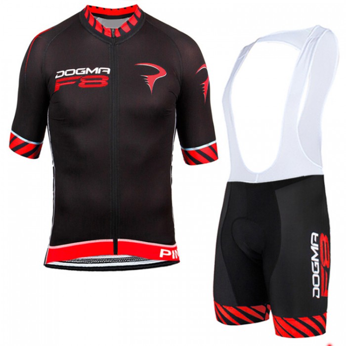 2015 Pinarello F8 Rote Fahrradbekleidung Satz Fahrradtrikot Kurzarm Trikot und Kurz Trägerhose IMLX474