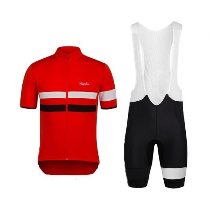 2015 Rapha Rote Fahrradbekleidung Satz Fahrradtrikot Kurzarm Trikot und Kurz Trägerhose CHVU587